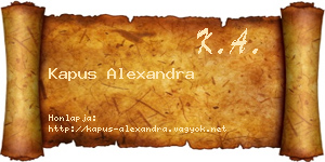 Kapus Alexandra névjegykártya