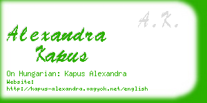 alexandra kapus business card